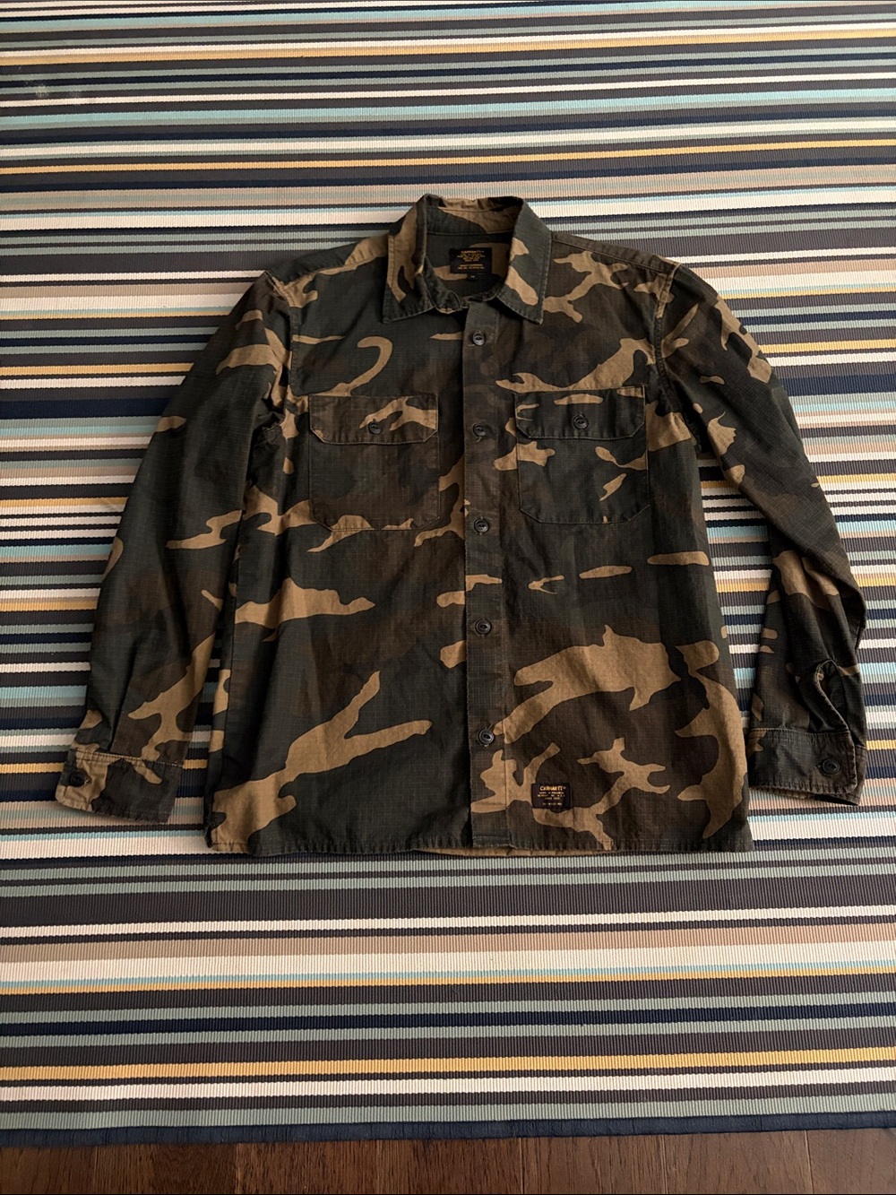Carhartt WIP Camo Button Jacket - Olive/Brown